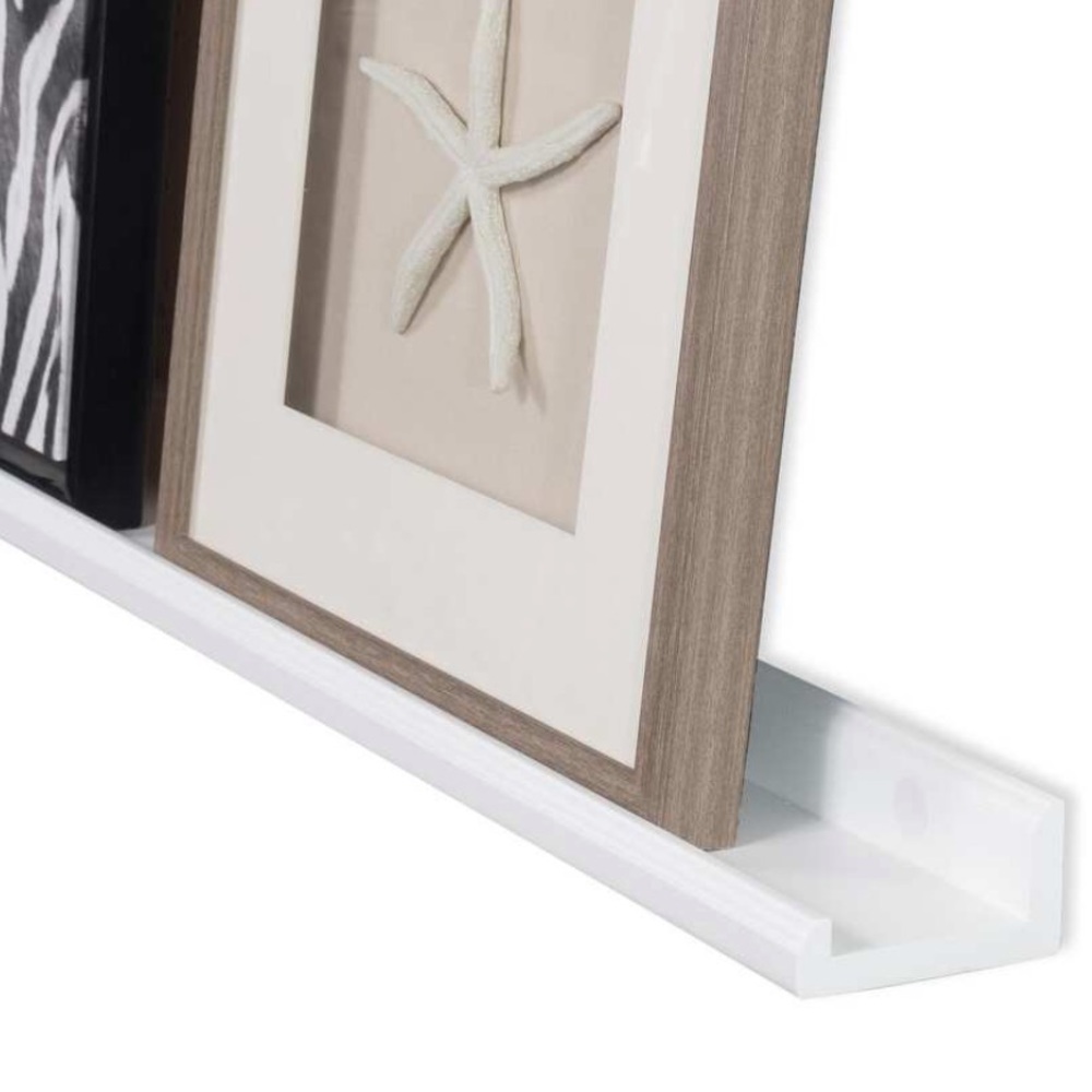 Wallniture Boston 46 Inch White Wall Shelf for Picture Frames - Picture 3 of 9